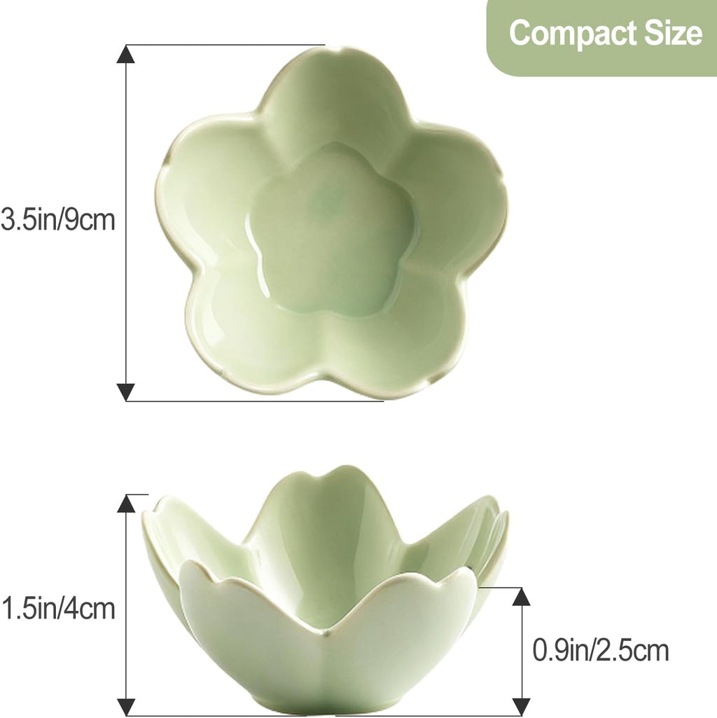 Sage Green Flower Ring Dish Ceramic Jewelry Tray Small Trinket Dish | Ring Bowl Jewelry Holder Organizer for Vanity/Bathroom/Nightstand, Birthday/Xmas/Engagement Gift for Women/Best Friends/Bride