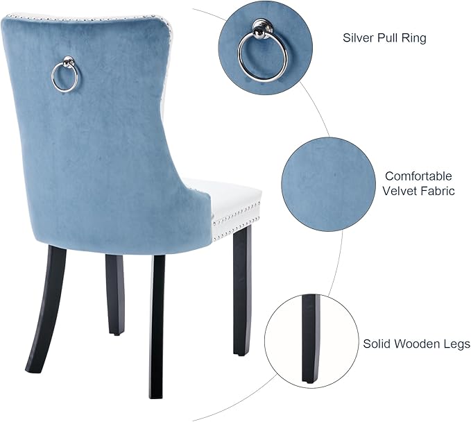 Dining Chairs Set of 6, Upholstered Tufted Dining Room Chairs with High Back,...