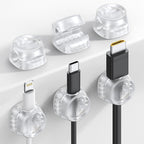6Pack Cord Organizer, Office Desk Accessories - Lamicall Clear Cable Management Clips, Home Workspace Chritsmas Organization Accessories, Nightstand Desk Decor, Dorm Room Desktop Gadget Essentials