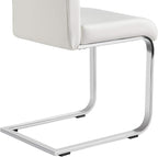 Yaheetech Dining Chairs Set of 6 Modern Faux Leather Upholstered Dining Room Chairs with High Back and Metal Chrome Legs for Kitchen/Living Room/Restaurant, White