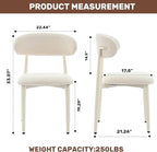 UVV Dining Chairs Set of 4, Metal Kitchen Chairs with Modern Fabric Upholstered for Dining Room, Beige