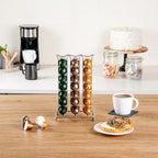 Restaurantware Restpresso 6.5 x 3.7 x 10.4 Inch Coffee Capsule Holder 1 Durable Pod Stand - Holds 42 Nespresso Capsules 4 Raised Legs Iron Espresso Pod Organizer Pods Not Included (Pack of 2)