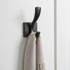 8 Pack Wall Hooks Heavy Duty Towel Robe Coat Hooks for Bathroom Bedroom Entryway with Mounting Hardware Rustproof Aluminum Alloy Black