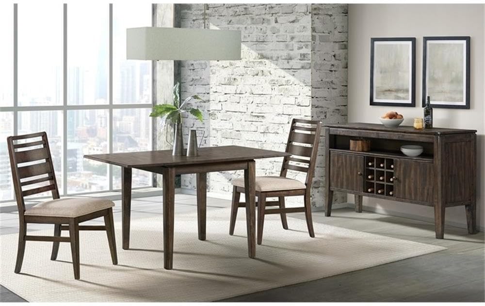 Pemberly Row Contemporary Wood Drop Leaf Table, 50 x 36 x 30 in, Brushed Mang...