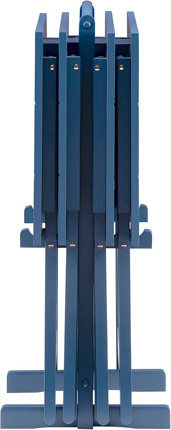 Linon SAMM Navy Trey Table Set with Compass Accent Includes Four Trey Tables ...