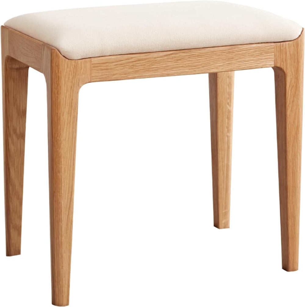 Solid Wood Small Vanity Stool Chair, High-Rebound Sponge Seat, Easy Assembly ...