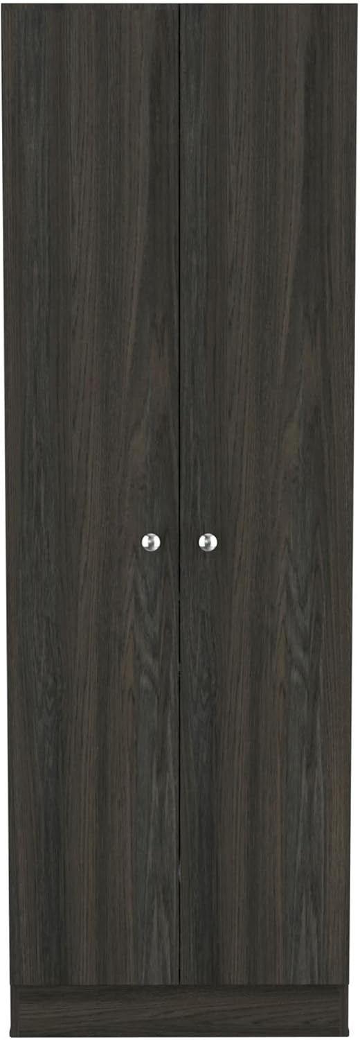 HomeRoots 71" Dark Brown Wood Pantry Or Storage Closet