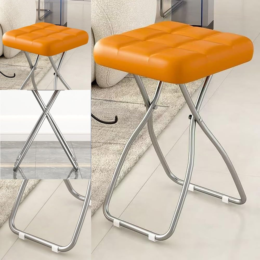 18 Inch Folding Stool, Portable Cushioned Padded Indoor Counter Bar Stools, M...
