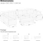 Belffin Oversized U Shaped Modular Sectional Couch for Living Room 10 Seater Modular Sofa Set with Storage Ottoman Large Sectional Couch with Cup Holder White