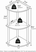 Furinno Turn-N-Tube Corner Shelf, 3-Tier Corner Bookshelf, Display Storage Shelves with Open Shelves, for Organization and Storage, Living Room, Home Office, Garage, Sage Green