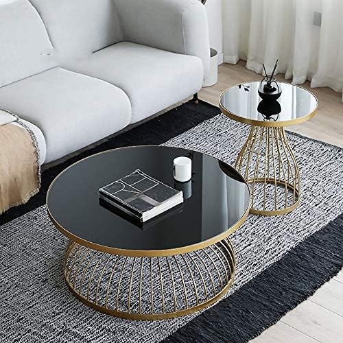 Telephone Table, Black Tempered Glass Side Table Living Room Wrought Iron Cor...