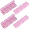 LETURE 4 Pieces Velvet Bracelet Necklace Pendant Jewelry Box, Small Long Jewelry Watch Gift Box for Proposal, Wedding, Engagement, Christmas (Pink-4PCS)