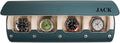 DailyWatch | Personalized Watch Roll Travel Case For 4 Watches - Handmade Genuine Leather Travel Case With Custom Engraving of Name or Initials - Dark Green Litchi