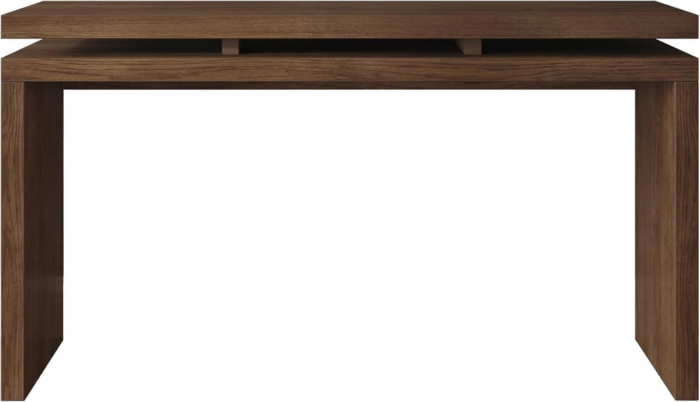 60" Antique Natural Farmhouse Console Table with Double Board Suspension...