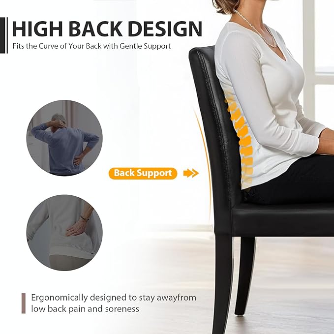 FDW Dining Chairs Set of 4,Dining Room Chairs,Side PU Cushion Chairs with Waterproof Surface and Wood Legs,for Kitchen Restaurant and Living Room,Leather Black