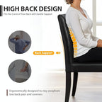 FDW Dining Chairs Set of 4,Dining Room Chairs,Side PU Cushion Chairs with Waterproof Surface and Wood Legs,for Kitchen Restaurant and Living Room,Leather Black