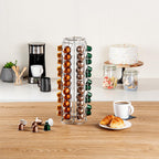 Restaurantware Restpresso 5.1 x 16.3 Inch Coffee Capsule Holder 1 Durable Pod Carousel - Holds 60 Nespresso Capsules 360-Degree Rotatable Iron Espresso Pod Organizer Pods Not Included