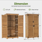 MCombo Outdoor Storage Cabinet, Garden Storage Shed, Outside Vertical Shed with Lockers, Outdoor 63 Inches Wood Tall Cabinet for Yard and Patio 0870 (Natural)