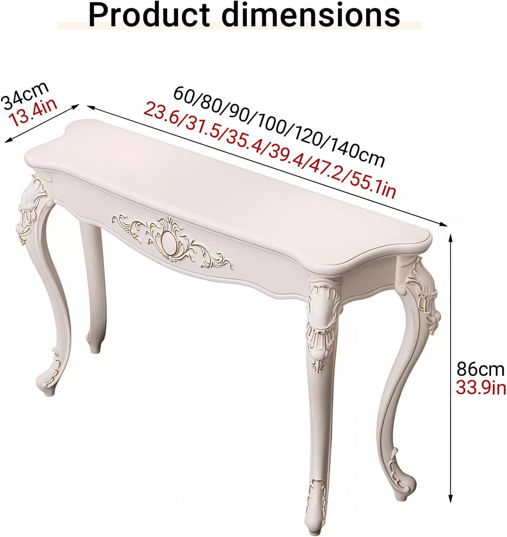 Modern Semi-Circular Telephone Table, Small Console End Table for Living Room, Foyer & Entryway - Stylish Manufactured Wood Furniture for Hallway & Entrance