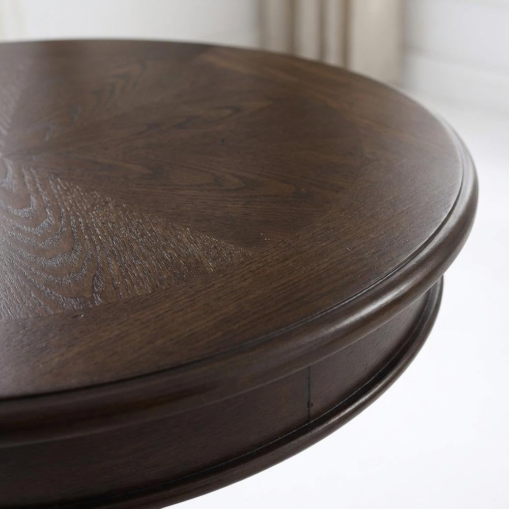 Furnifact Espresso, Pedestal Table, MDF Construction, Pedestal Base, Durable ...
