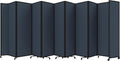 Versare Room Divider 360 Portable Wall Partition | Folding Panels | Large Freestanding Divider | Locking Wheels | Temporary Room Separator | 25' x 7'6'', Ocean