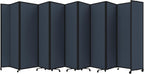 Versare Room Divider 360 Portable Wall Partition | Folding Panels | Large Freestanding Divider | Locking Wheels | Temporary Room Separator | 25' x 7'6'', Ocean
