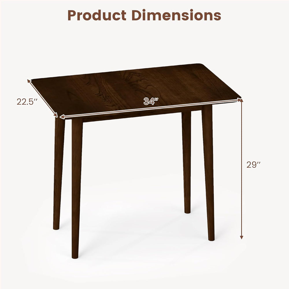 Giantex Dining Table for 2-4, 34" Rectangular Dinner Table with Solid Ru...