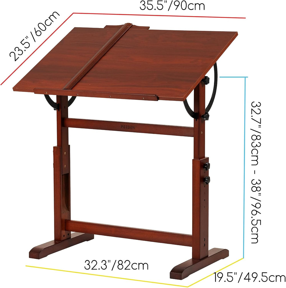MEEDEN Vintage Wooden Drafting Table: 35.5" x 23.5" Artist Drawing ...