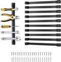 16" Magnetic Tool Holder, 10 Packs Magnetic Storage Strips Magnet Bar PVC Coated for Garage Tool Organizer Mounted Hanging Strip,Heavy Duty of Holder Easy to Install