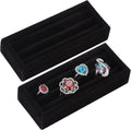 Valyria 2 Slots Velvet Small Ring Organizer Set of 2 Earrings Trays Showcase Display Storage Insert Holder for Jewelry Box, Drawer, Dresser