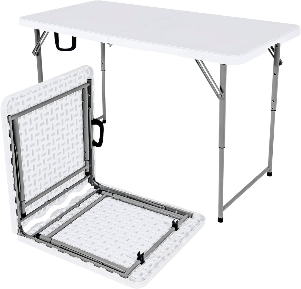 2-PCS 48" W x 24" D x 29.5" H - 4FT White Folding Table Heavy ...