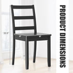 COSTWAY Wooden Dining Chairs Set of 4, Mid-Century Modern Armless Kitchen Side Chairs with Curved Backrest and Rubber Wood Legs for Home Dining Room, Kitchen, Restaurant (Black)