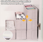 MURRI&MURRDI Mini Foldable Clothes Drawer Organizer 6 Pcs, Small Fabric Storage Organizer for Nursery, Sock, Underwear, Bra, Belt, Tie, Scarves, Gray