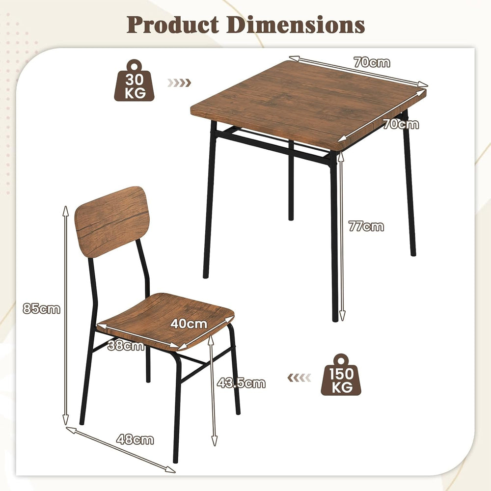Giantex 3-Piece Dining Table Set, Kitchen Table Chairs Set with Dinner Table,...