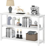 EXCEFUR Modern Entryway Table, Sofa Console Tables for Living Room, 3 Tier Foyer Table for Hallway, Behind Couch (47 Inch, White)