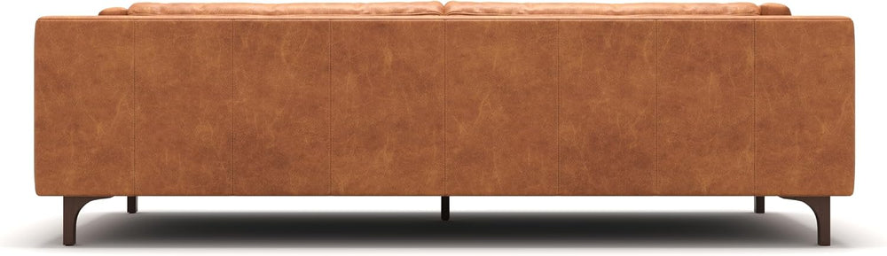 Valencia Mary Leather Couch 93" | Top Grain Nappa 11000 Leather Wide Sea...