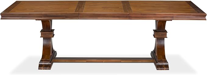 LKCY9-AWA-28 9-Piece Kitchen Table Set Includes a Dining Table and 8 Beige Polyester Fabric Dinner Chairs with High Back - Antique Walnut Finish