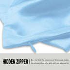 Mulberry Silk Pillow Cases for Hair and Skin Queen Size Silk Pillowcase with Zipper Soft Breathable Smooth Cooling Satin Silk Pillow Covers for Sleeping (Sky Blue,20"X 30",1Pcs)