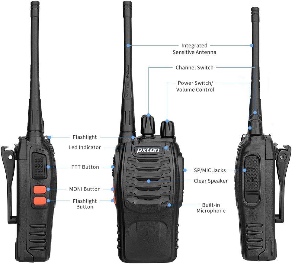walkie talkies for Adults Long Range with Upgraded Earpiece（6 Pack）