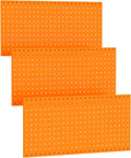 TORACK 3 PCS Metal Pegboard Panels(12x24 inch) for Wall Garage Tools Storage Pegboard for Workbench, Modular Peg Board Tool Organizer Board Kit(Pack of 3, Orange)