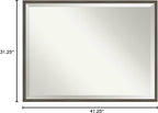 Amanti Art Grey Wall Mirror 31x41 Svelte Clay Grey Rectangle Bathroom Mirror for Wall Decor Living Room, X-Large Modern Wood Frame, Hangs Horizonally and Vertically, Bathroom Decor, Beveled Edge