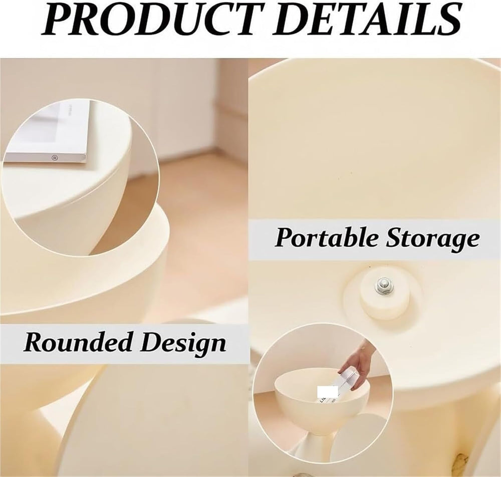 Stylish Circle Side Table Round Coffee Table Nightstand Modern Decor Furnitur...