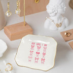 God Says You Are Jewelry Dish - Pink Bow Ceramic Ring Holder Tray for Women, Inspirational Bible Verse Jewelry Organizer Gift for Birthday, Christmas, Wedding, Friend, Mom