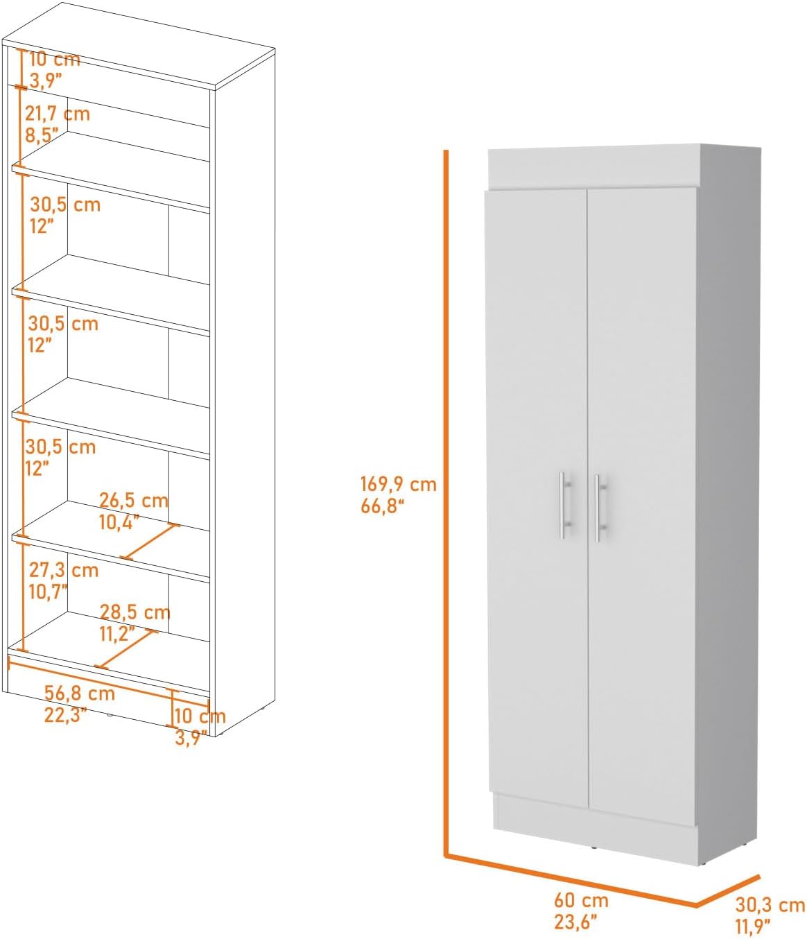 Maximized Kitchen Storage: Dawson Pantry Cabinet with 5-Shelf Design