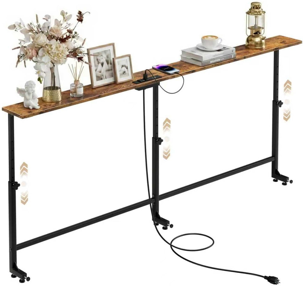 Faesun 70.9 Inch Behind Couch Table, 24"-32" Adjustable Height Rang...