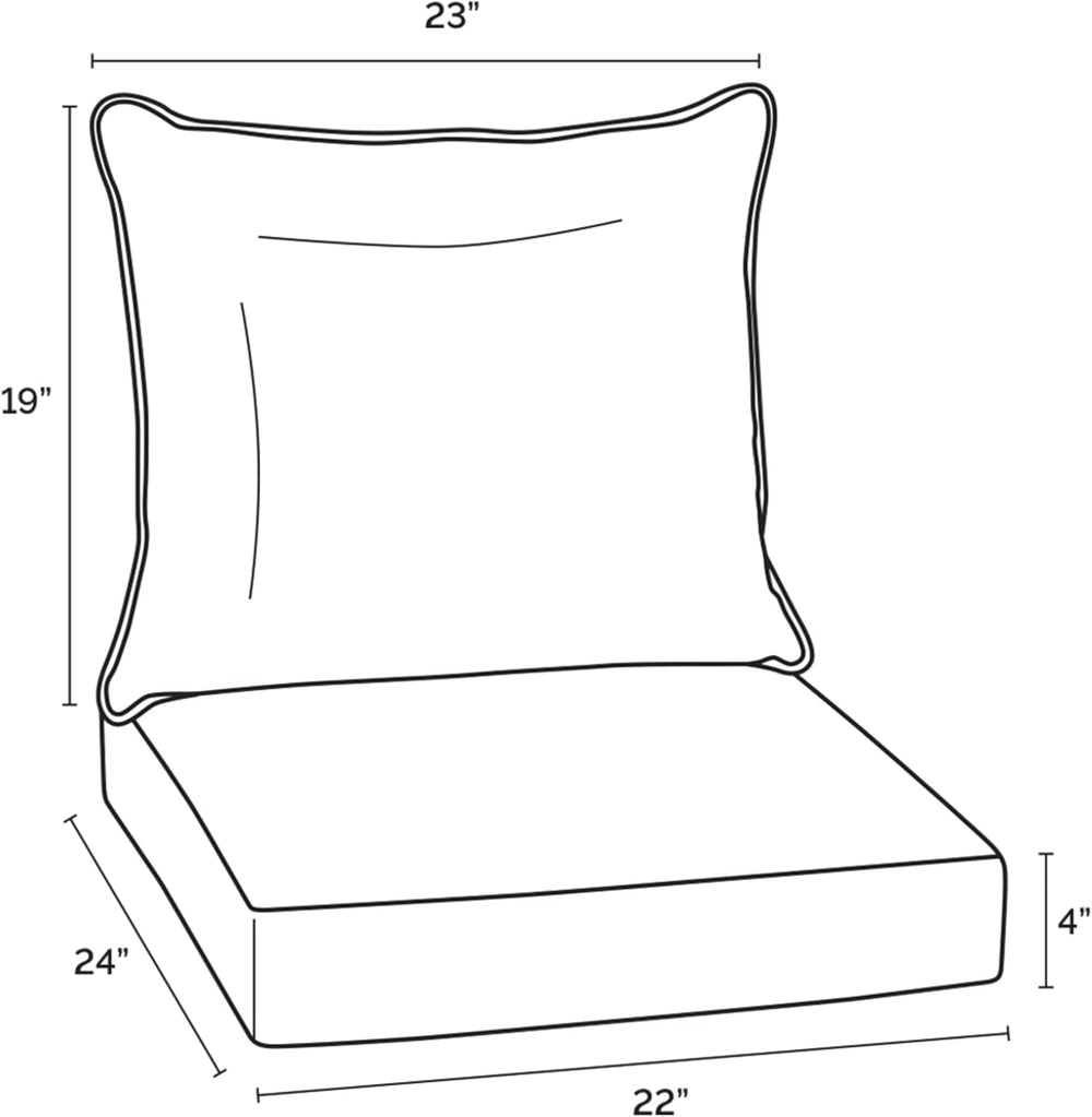 Arden Outdoor Deep Seat Cushion Set, Foam, 22x24, Alana Tile