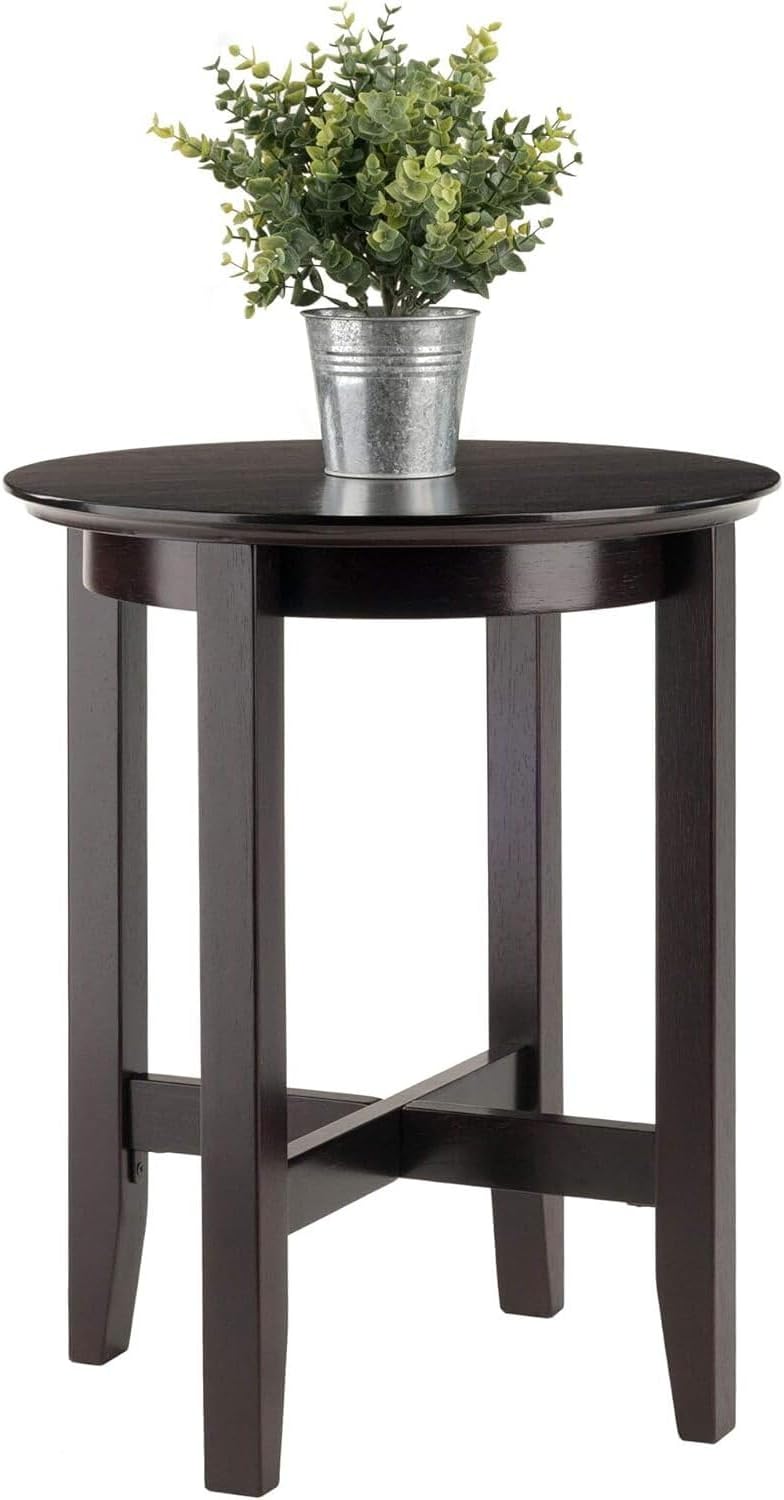 HomeStock Boldly Bohemian End Table - Artistic Design with Rich Espresso Fini...