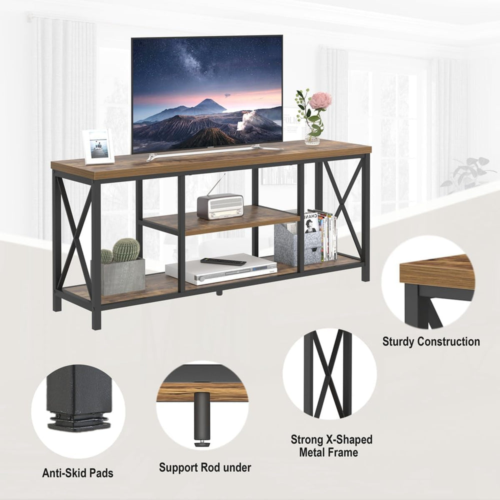 EXCEFUR 55 Inch TV Stand for Televisions up to 65 Inch, Modern Entertainment ...