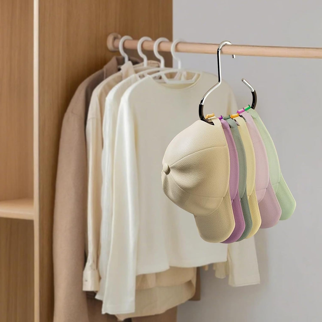 Maximize Closet Space with Versatile Storage, Hat Hangers for Closet, Hat Organizer, Multi-Functional Organizer Space Saving for Hats, Ties, Scarves, Delicate Fabrics (4pcs*Mix)
