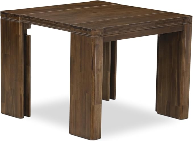 X12X2-008-28 - 13-Pc Dining Room Table Set includes an Extendable Rectangle Kitchen Table and 12 Stackable Polyester Fabric Dining Chairs, 39x120 Inch, Antique Walnut